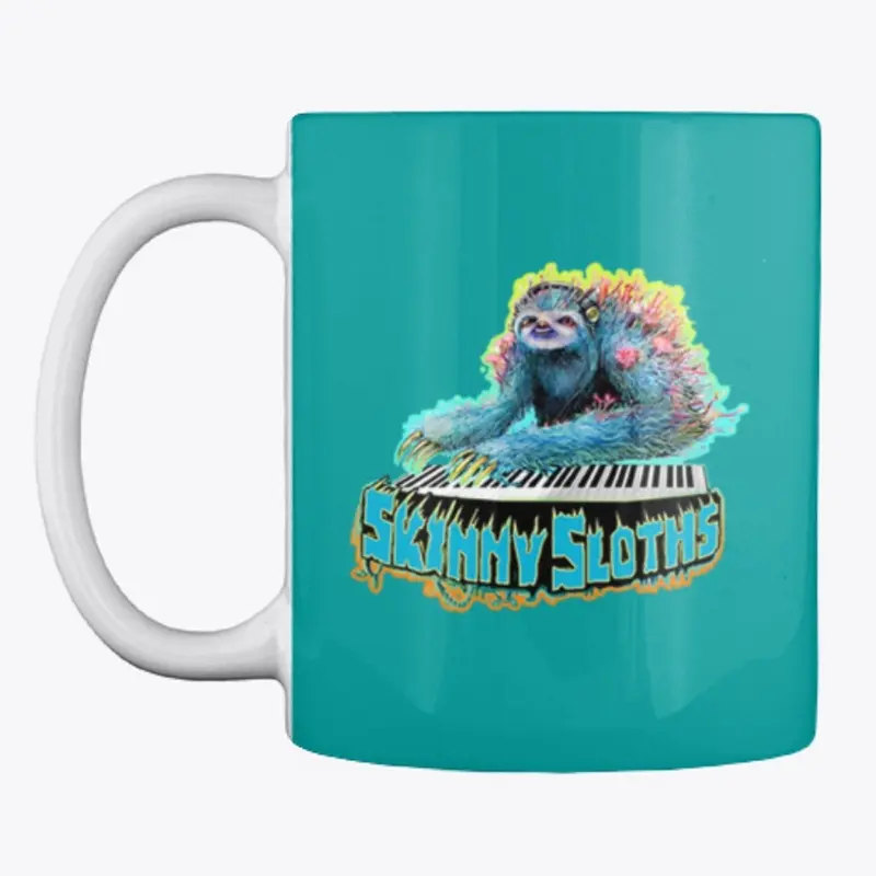 Aqua Sloth Logo Mug and Sticker